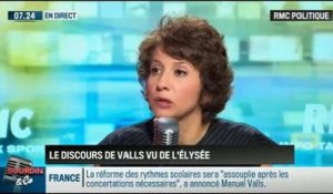 RMC Politique: Le discours de Manuel Valls vu par l'Élysée - 09/04