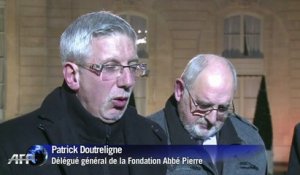 Mal-logement: la Fondation Abbé Pierre reçu à l'Elysée