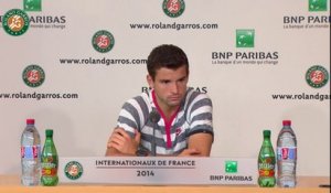 Press conference Grigor Dimitrov 2014 French Open R1