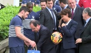 François Hollande en visite à Clairefontaine