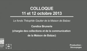 Colloque "Choisir Paris" : Le fonds Théophile Gautier de la Maison de Balzac - Candice Brunerie