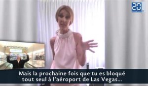 Céline Dion remercie le voyageur  de l'aéroport de Las vegas