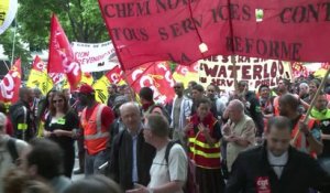 Manifestations de cheminots à Paris