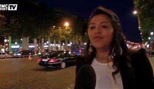 Football / La joie des supporters algériens sur les Champs-Élysées - 22/06