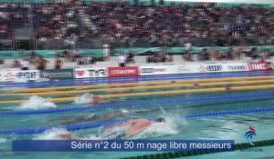 FFN - Open de France - Séries du 50m nage libre avec Florent Manaudou
