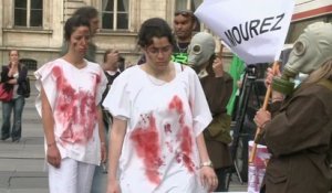 Lyon: une mise en scène macabre pour dénoncer les élections syriennes