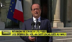 F. Hollande / vol AH5017 : "il n'y a hélas aucun survivant"