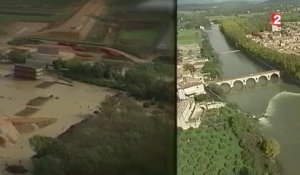 Le Gard survolé en hélicoptère, avant et après les inondations