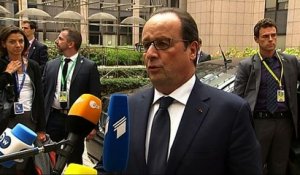 Interview du président de la République lors de son arrivée à Bruxelles