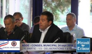 AGDE - 2014 - ( 1 ) CONSEIL MUNICIPAL du 25 SEPT 2014