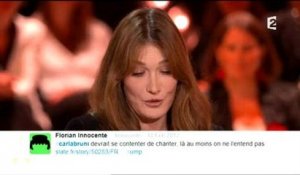 Sur France 2, Carla Bruni-Sarkozy lit tout haut un tweet désagréable