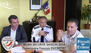 AGDE - 2014 - BILAN DE LA SECURITE de la SAISON 2014 -  POLICE  NATIONALE