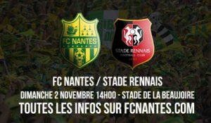 Réservez vos places pour le derby FC Nantes / Stade Rennais, dimanche 2 novembre (14h) à la Beaujoire