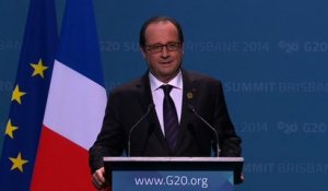 Sommet du G20 à Brisbane : Conférence de presse du président François Hollande