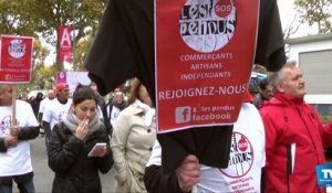 Manifestation des artisans et des commerçants contre le RSI à Carcassonne