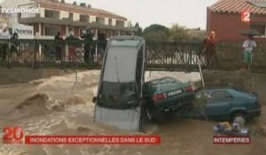 Images des inondations dévastatrices dans les Pyrénées-Orientales et l'Aude