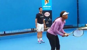 Open d'Australie 2015 - Serena Williams à l'entraînement avec Patrick Mouratoglou