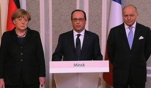 Déclaration conjointe à Minsk avec la chancelière Angela Merkel