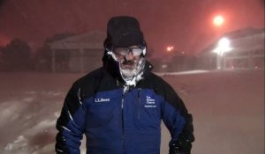 La joie du météorologue Jim Cantore en plein orage de neige