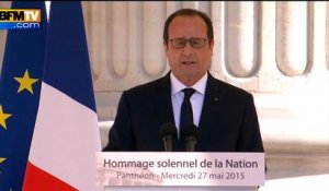 Hollande au Panthéon: "Aujourd'hui, la France a rendez-vous avec le meilleur d'elle-même"