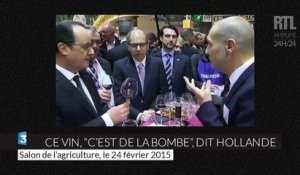 "C'est de la bombe", dit François Hollande en goûtant un vin