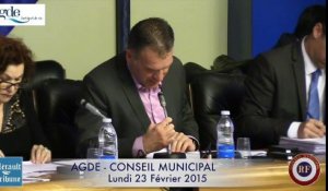 AGDE - 2015 - CONSEIL MUNICIPAL du 23 FEVRIER 2015 ( Première partie )