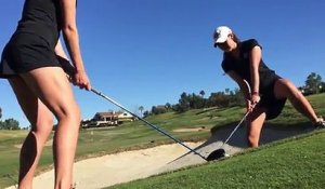Des jolies filles font des trick shots au Golf!