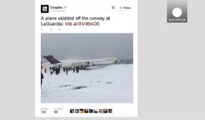 Un avion de ligne sort de la piste à New York à cause de la neige