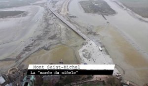 Revivez la marée du siècle, encerclant le Mont Saint-Michel