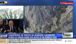 Crash A320. La conférence de presse de Bernard Cazeneuve et de l'ambassadrice d'Allemagne