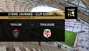 TOP14 - Toulon - Toulouse: Essai 2 Josua Tuisova (TLN) - J21 - Saison  2014/2015