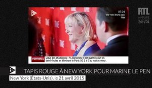 Tapis rouge à New York pour Marine Le Pen