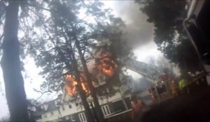 Incendie de maison filmé en Helmet cam par un pompier