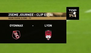 TOP14 - Oyonnax - Lyon: Essai Deon Fourie (LYO) - J25 - Saison 2014/2015
