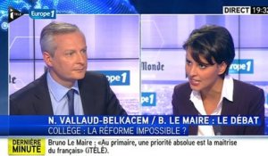 Clash entre Bruno Le Maire et Najat Vallaud-Belkacem - ZAPPING ACTU DU 22/05/2015