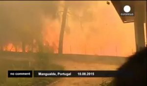 Une famille piégée par les flammes au Portugal