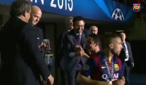 La joie de Xavi et des Barcelonais après la victoire !