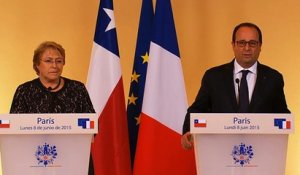 Point de presse conjoint avec la présidente chilienne Michelle Bachelet