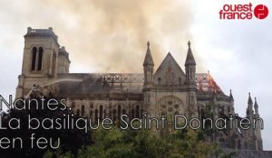 La basilique Saint-Donatien en feu