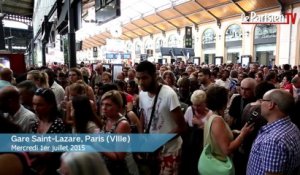 Canicule à Paris : grosse pagaille Gare Saint-Lazare