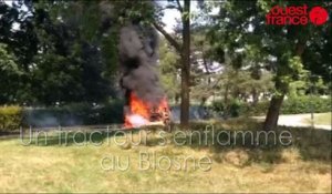 Rennes : un tracteur s'embrase et explose au Blosne