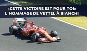 F1: L'hommage de Vettel à Bianchi: «Cette victoire est pour toi»
