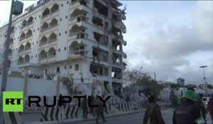 Les images après l’attaque suicide d'un hôtel diplomatique en Somalie