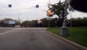 Motorcyclist Loses Control and Slams Violently
