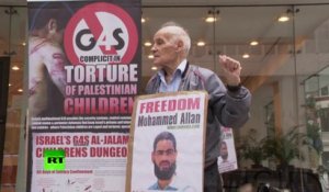 Une manifestation à Londres en soutien à Mohammed Allan, un prisonnier palestinien