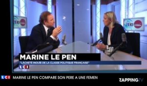 Marine Le Pen tacle une nouvelle fois son père Jean-Marie Le Pen : "C'est notre petite Femen personnelle"