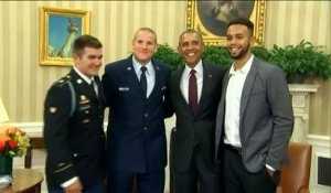 Les trois héros américains de l'attaque du train Thalys reçus à la Maison Blanche