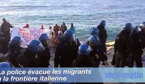 La police évacue les migrants à la frontière italienne