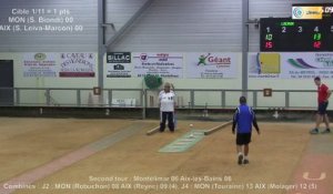 Premier tir de précision, Montélimar contre Aix-les-Bains, Club Elite Masculin J1, Sport Boules, saison 2015 / 2016