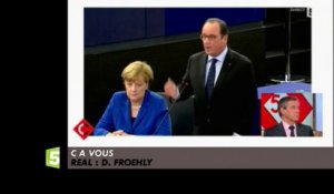 A. Merkel et F. Hollande au Parlement Européen - Le Zapping du 08/10/2015